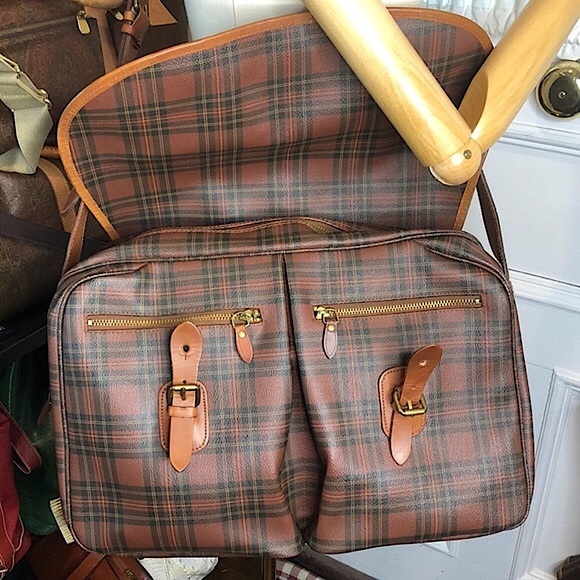 KRALPH LAUREN Plaid Crossbody Messenger Camp School College Computer Bag - Picture 6 of 17